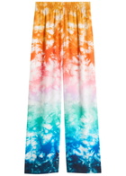 Casablanca Logo-monogrammed Printed Silk Trousers Multicoloured