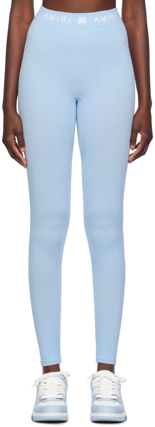 AMIRI Blue MA Ribbed Seamless Leggings Amiri