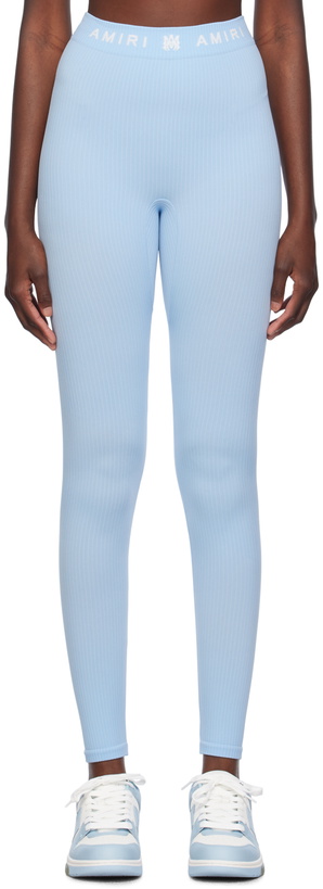 Photo: AMIRI Blue MA Ribbed Seamless Leggings
