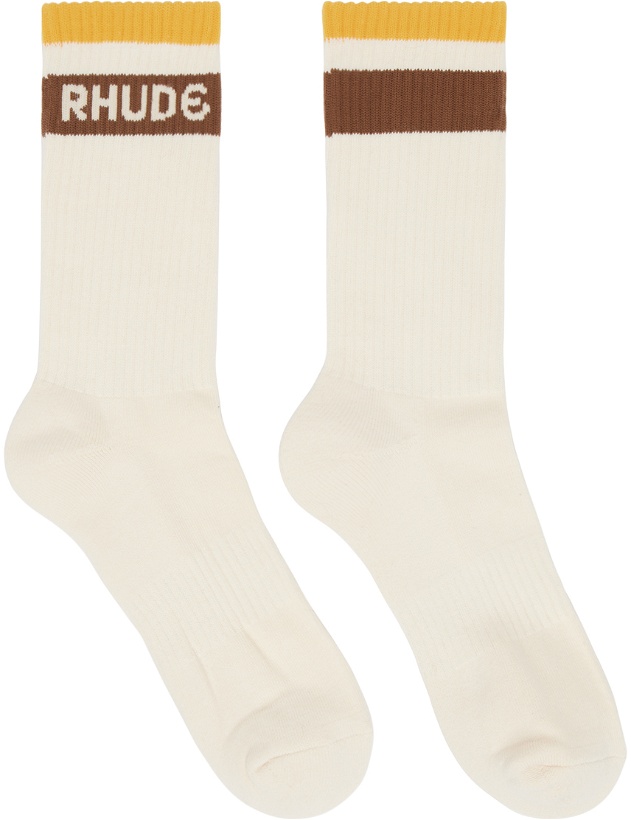 Photo: Rhude Off-White Stripe Socks