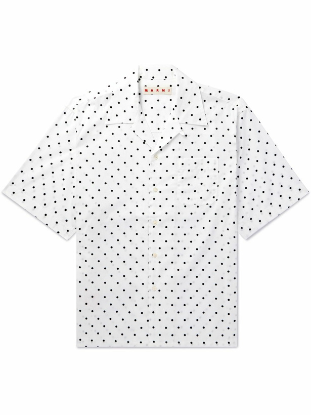 Photo: Marni - Convertible-Collar Polka-Dot Cotton-Poplin Shirt - White