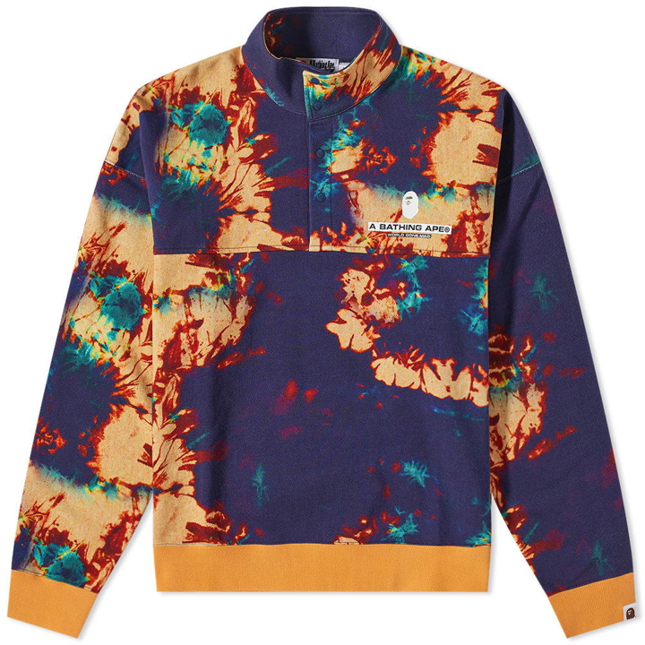 Photo: A Bathing Ape Tie Dye Stand Collar Loose Fit Crew Sweat