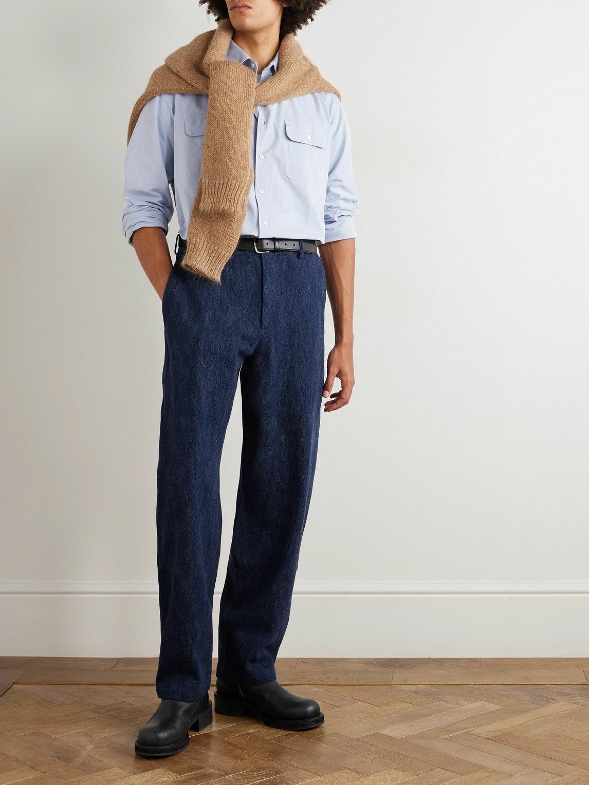 De Bonne Facture - Artist Cotton-Poplin Shirt - Blue