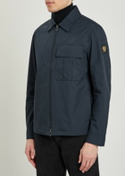 Belstaff Cargo Logo-appliquéd Cotton-blend Overshirt Navy
