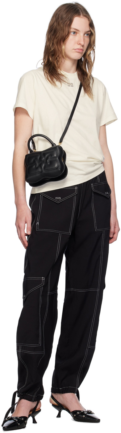 GANNI Off-White Rhinestone T-Shirt