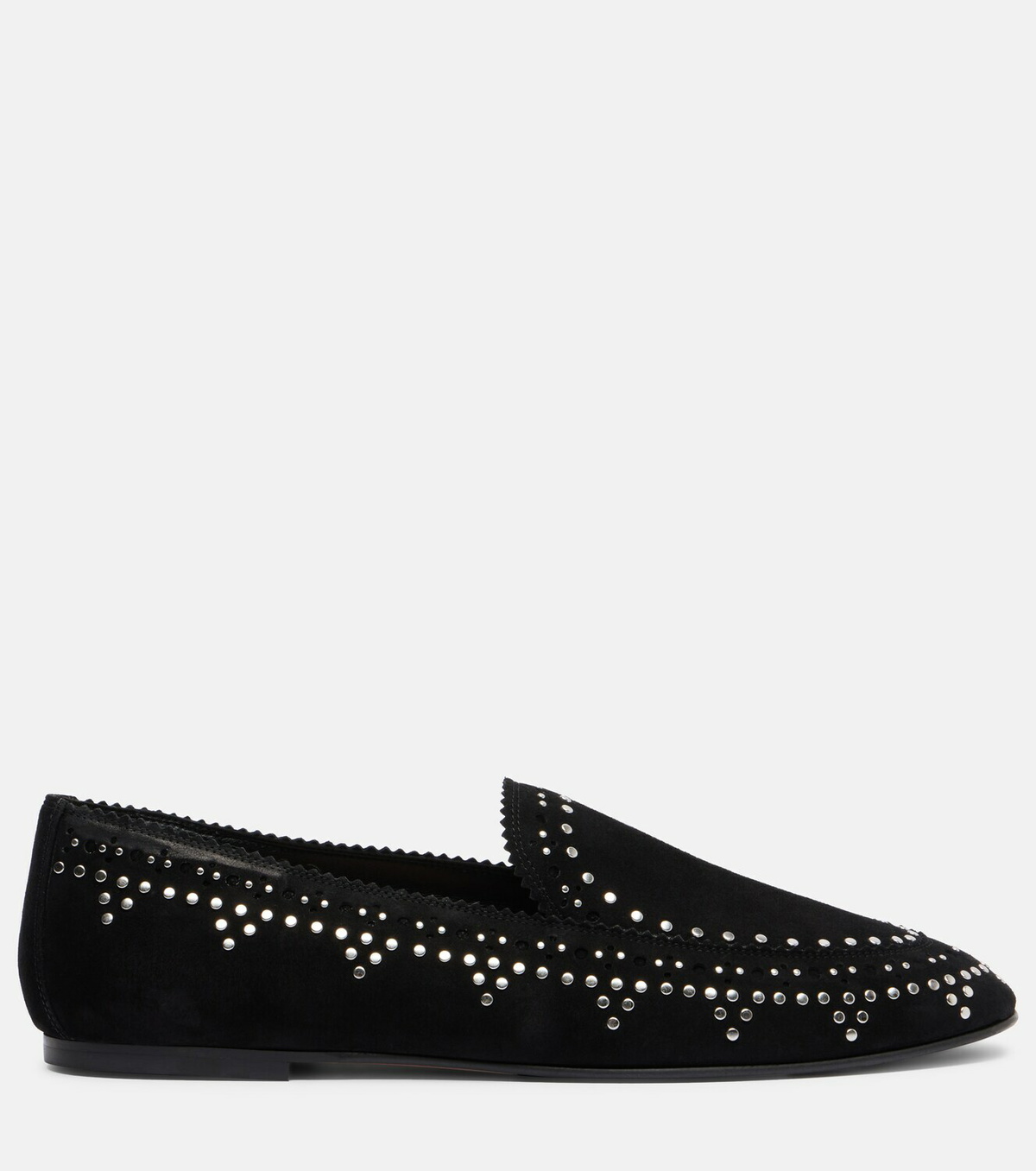 Aquazzura Skye embellished suede loafers