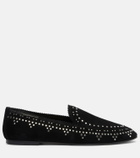 Aquazzura Skye embellished suede loafers