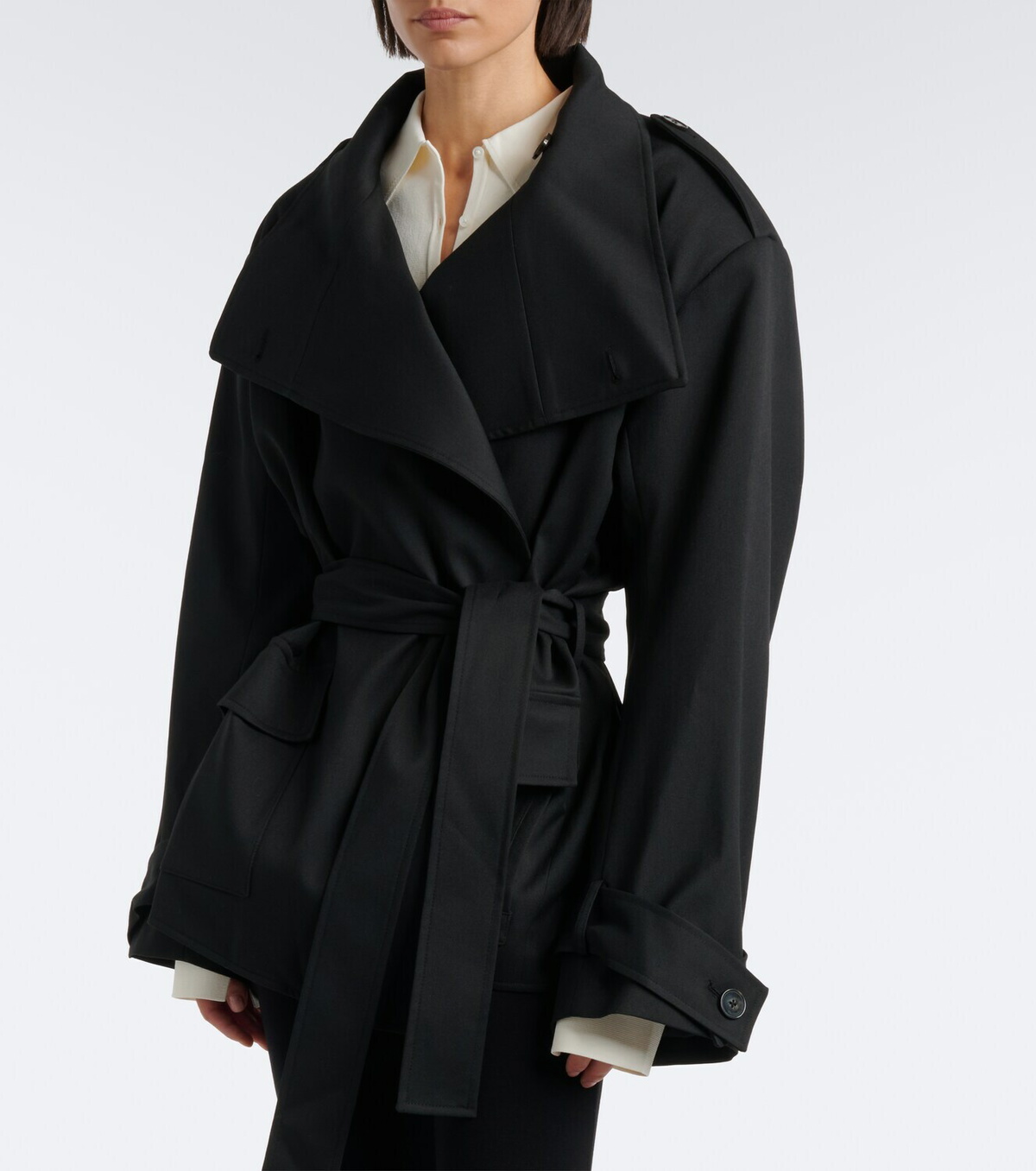 The Frankie Shop Tavea belted double-breasted jacket