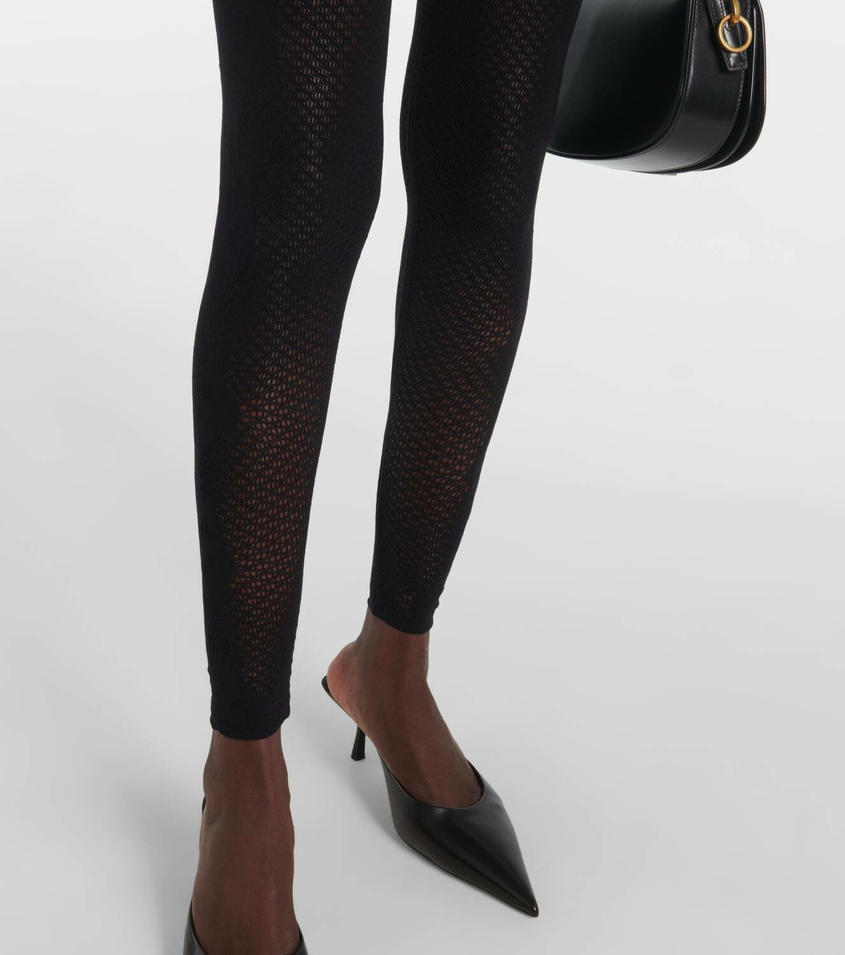 Wolford Open-knit lace-trimmed jumpsuit