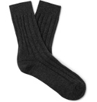 Johnstons of Elgin - Ribbed Cashmere Socks - Gray