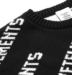 Vetements - Logo-Jacquard Cotton and Cashmere-Blend Sweater - Black