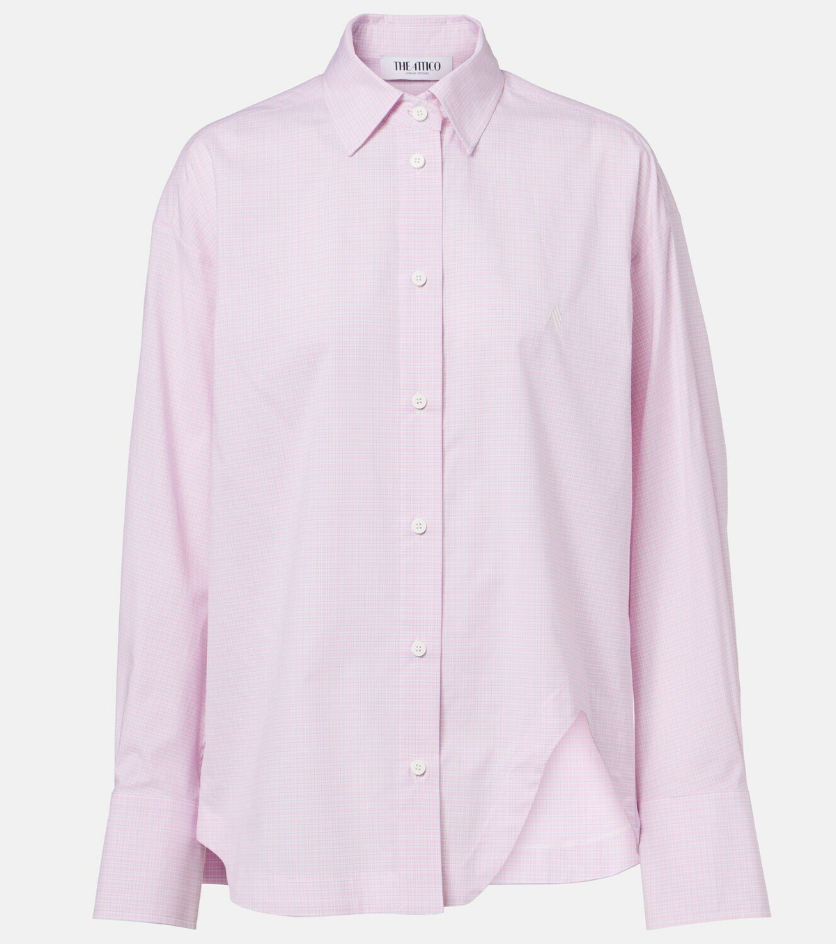 The Attico Diana oversized checked cotton shirt