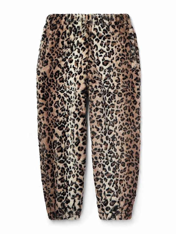 Photo: Wacko Maria - Tapered Leopard-Print Faux Fur Sweatpants - Neutrals