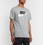 Nike - Sportswear Icon Futura Logo-Print Cotton-Jersey T-Shirt - Charcoal
