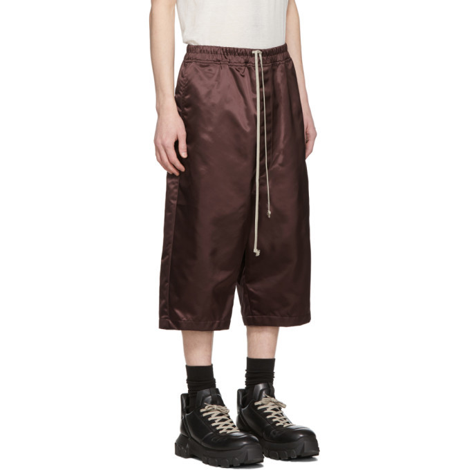 Rick Owens Burgundy Karloff Pods Shorts