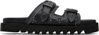 Toga Virilis Black Leather Sandals