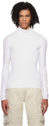 POST ARCHIVE FACTION (PAF) White Streamline Long Sleeve T-Shirt