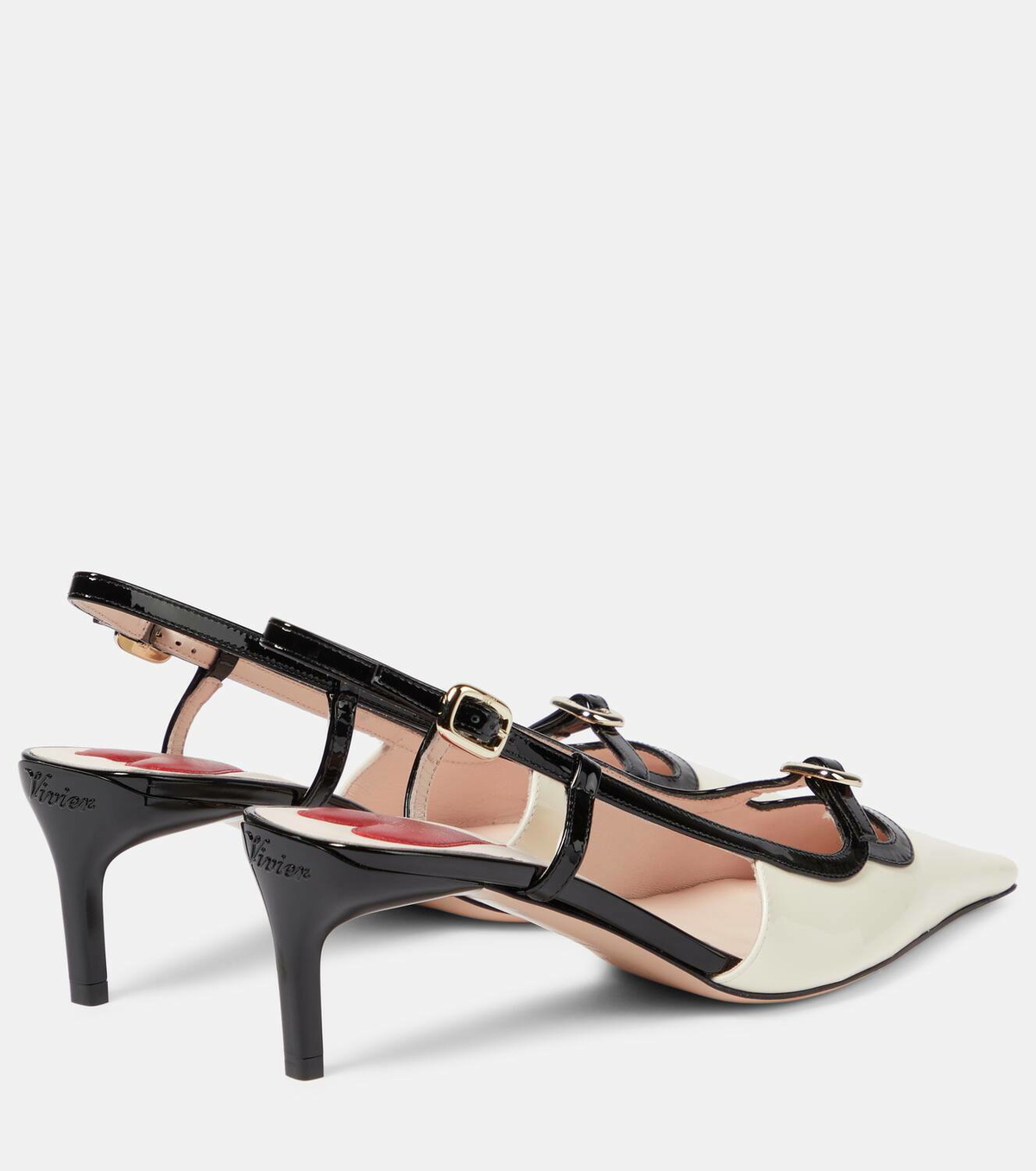 パンプス ROGER VIVIER VIV CANARD LEATHER SLINGBACK DECOLLETE Viv' Canard Slingback Pumps in leather Black Woman