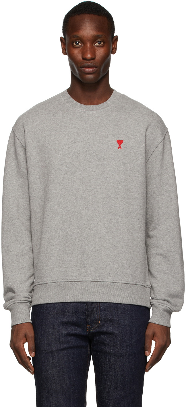 AMI Paris Grey Ami de Cœur Sweatshirt
