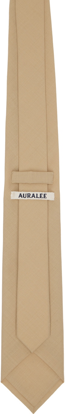 AURALEE Beige Super Fine Tropical Wool Tie Auralee
