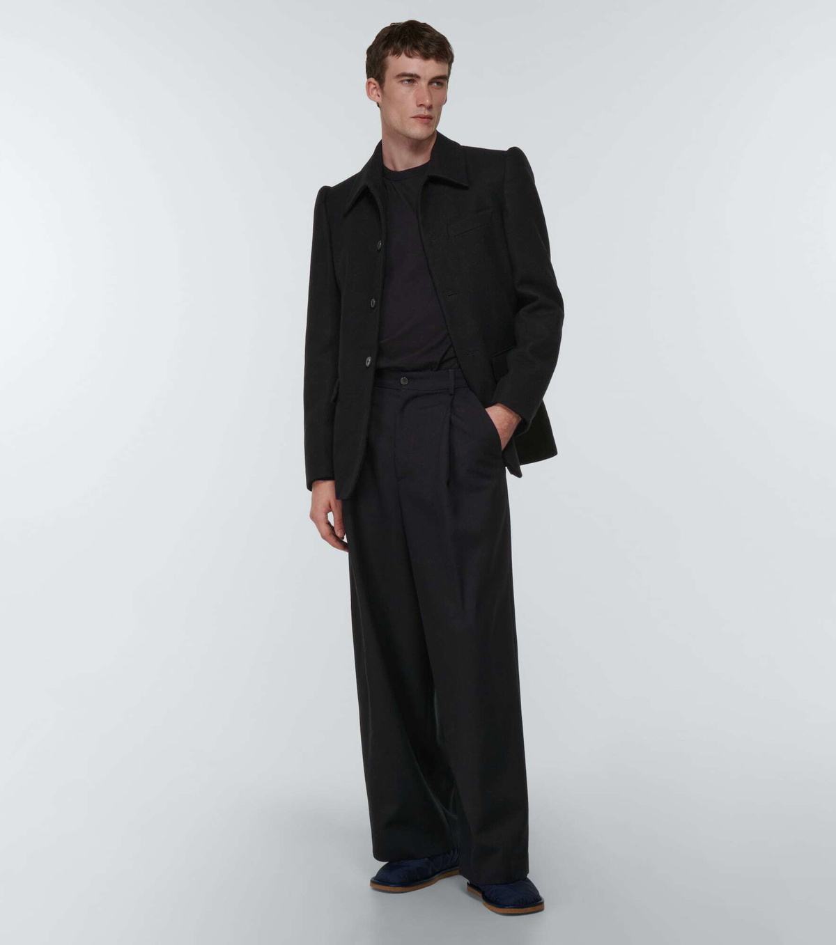 Dries Van Noten Men Black Wool Blend Bartux Blazer