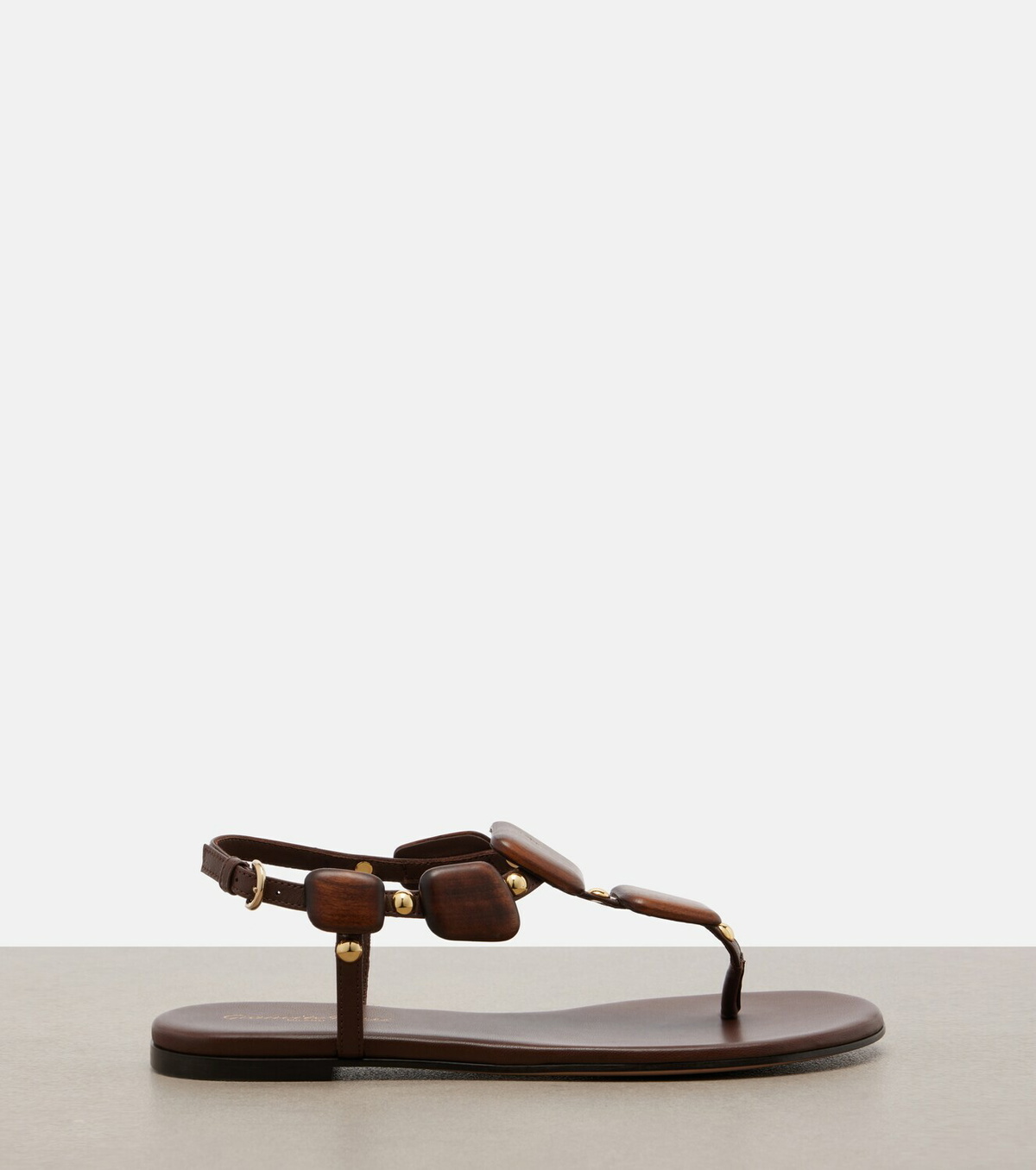 Gianvito Rossi Beaded leather thong sandals