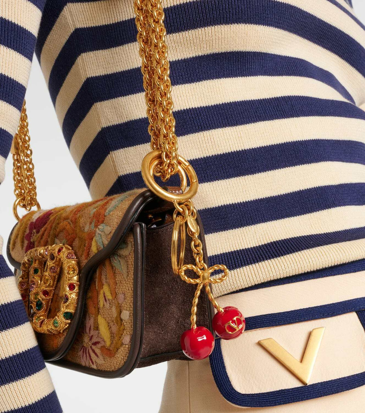 Valentino Garavani VLogo Cherries key ring