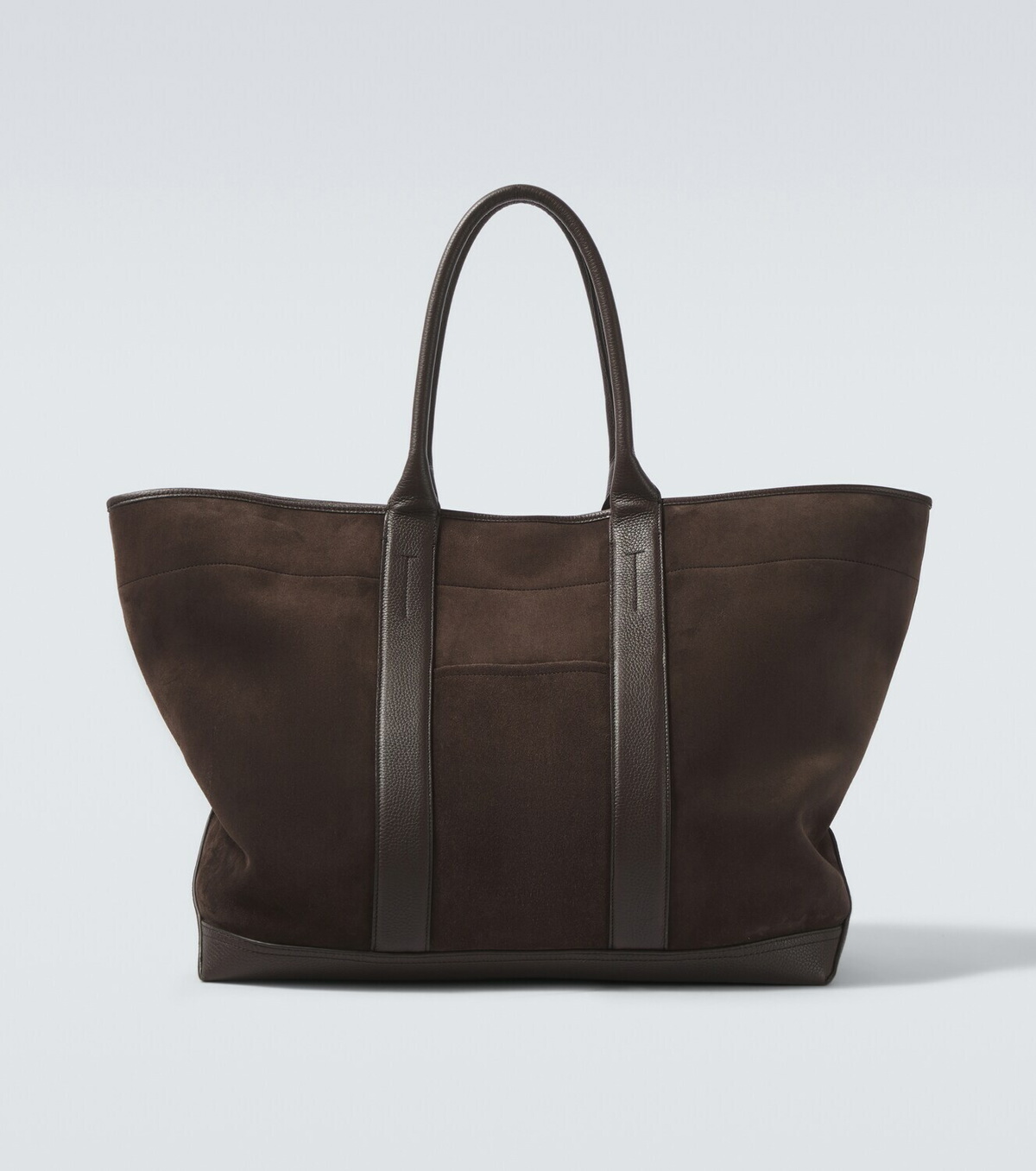 Tom Ford Leather-trimmed suede tote bag