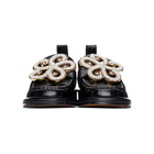 Loewe Black Croc Flower Loafers