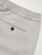 Mr P. - Pleated Stretch Cotton and Cashmere-Blend Moleskin Trousers - Gray