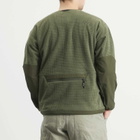Manastash Men's Grid Fleece Crew Sweat in Olive