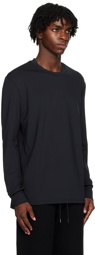 ATTACHMENT Black Smooth Long Sleeve T-Shirt