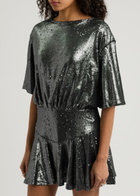 Free People Manuka Sequin-embellished Tulle Mini Dress Silver