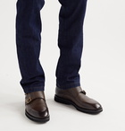 TOM FORD - Kensington Pebble-Grain Leather Monk-Strap Boots - Brown