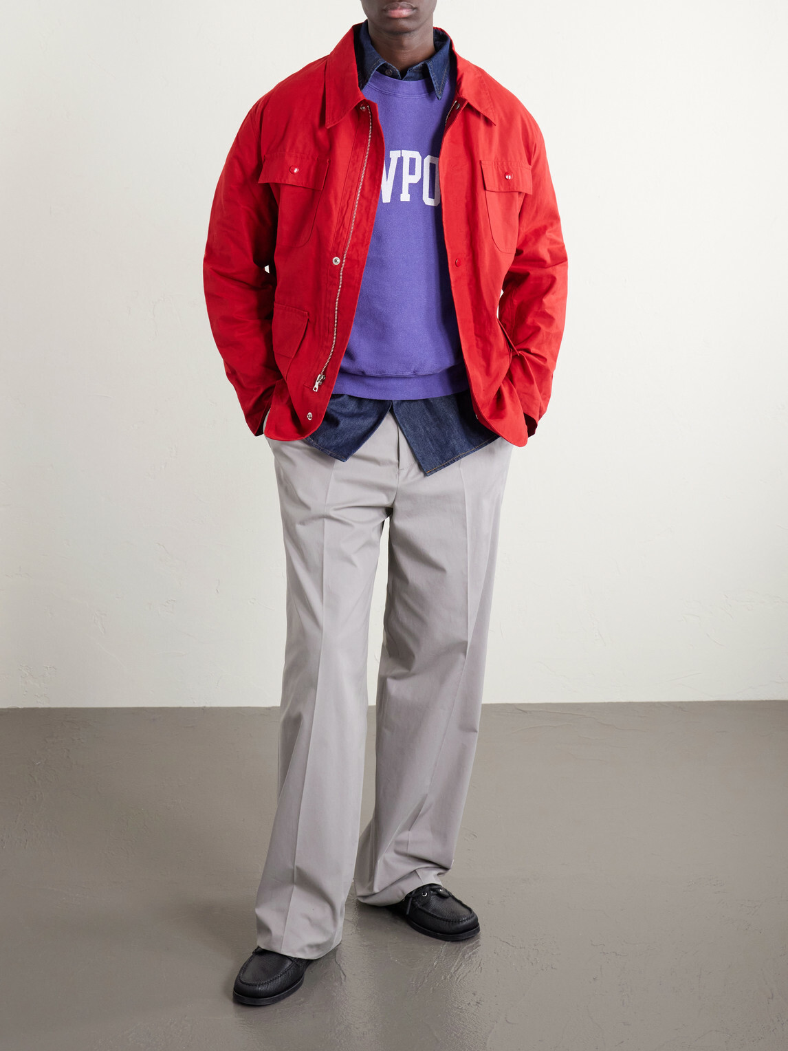 Remi Relief - Newport Printed Cotton-Jersey Sweatshirt - Purple