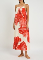 Desmond & Dempsey Floral-printed Linen Night Dress Red