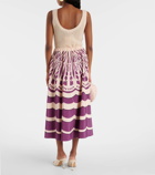 La DoubleJ Printed faille midi skirt