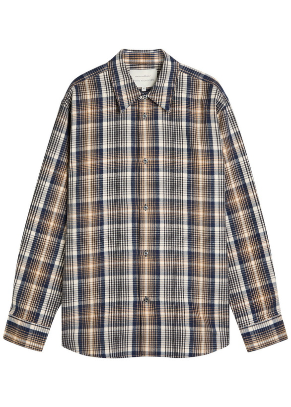Photo: Studio Nicholson Checked Brushed-cotton Shirt Navy