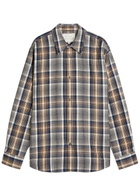 Studio Nicholson Checked Brushed-cotton Shirt Navy
