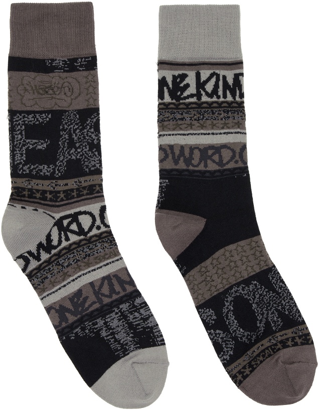Photo: sacai Black & Gray Eric Haze Edition Stripe Socks