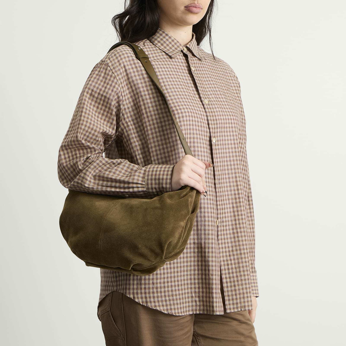 Nothing Written Women's HT Suede Shoulder Bag in Caramel 