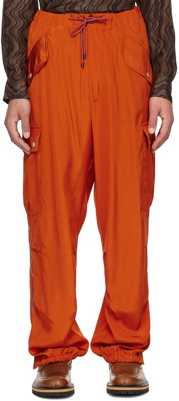 Photo: Dries Van Noten Orange Drawstring Cargo Pants