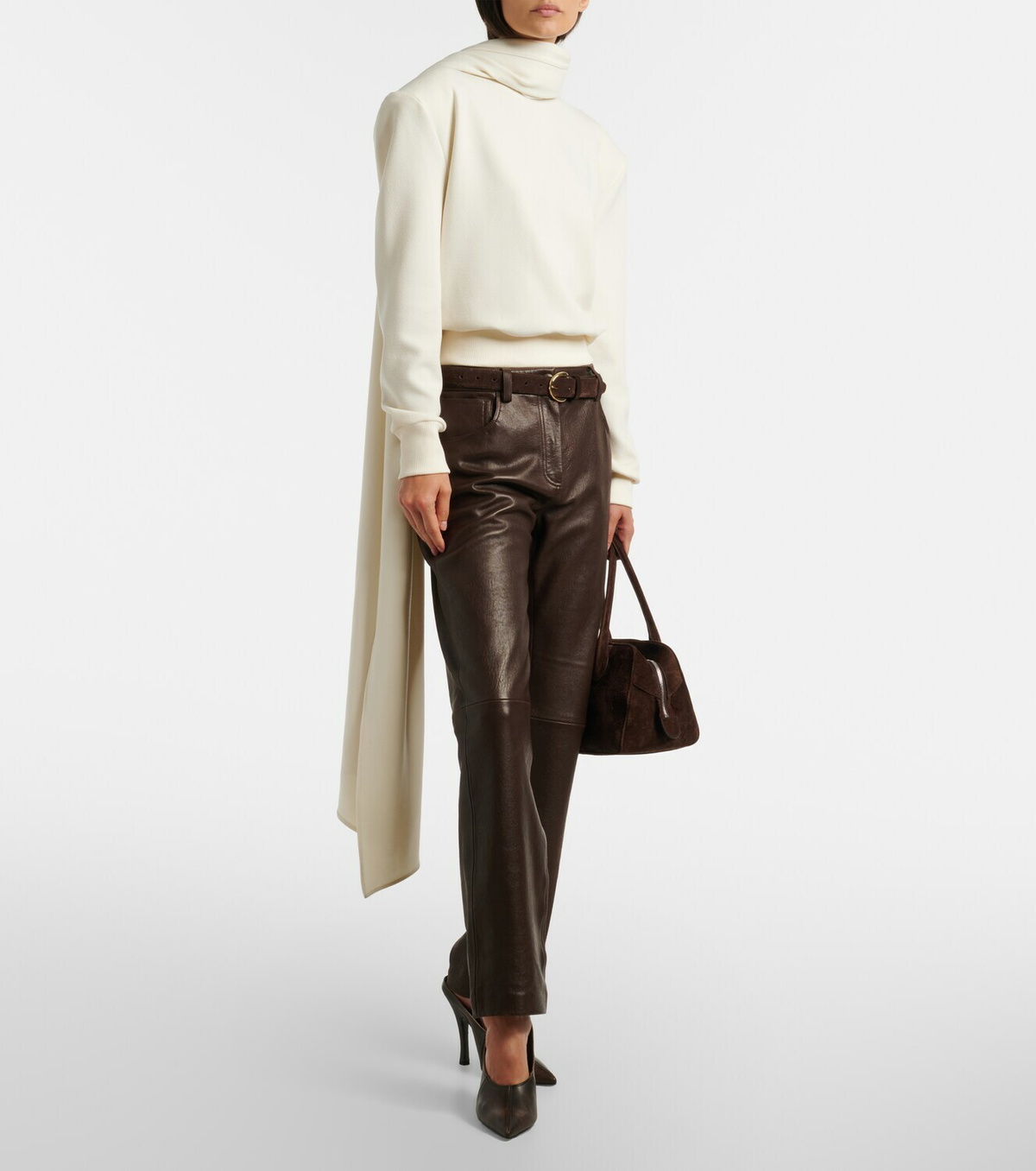 Magda Butrym Draped scarf-detail cotton sweatshirt