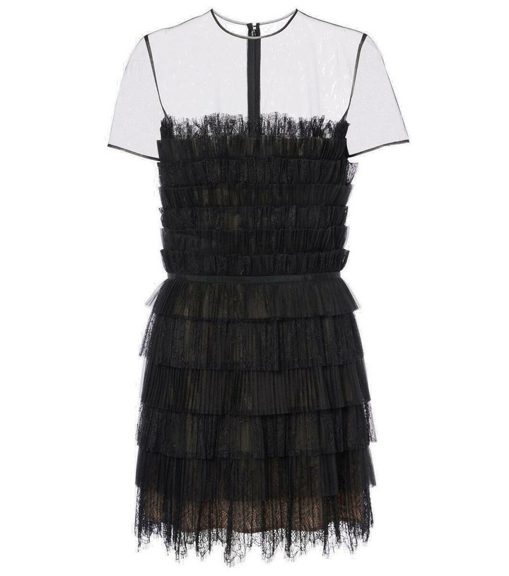 Photo: Costarellos Hayla tulle and chantilly lace minidress