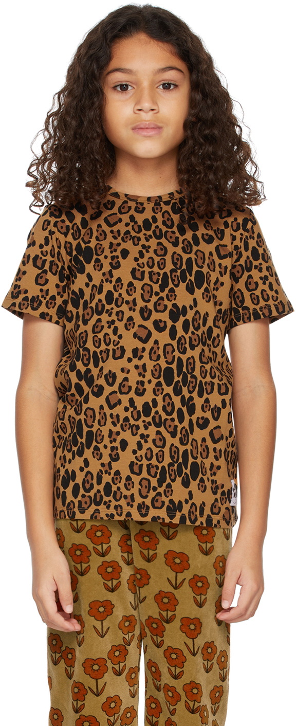 Mini Rodini Kids Tan Basic Leopard T-Shirt