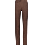 ETRO - Slim-Fit Slub Linen Suit Trousers - Orange