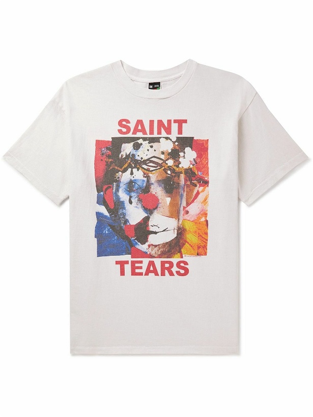 Photo: SAINT Mxxxxxx - Denim Tears Printed Cotton-Jersey T-Shirt - White