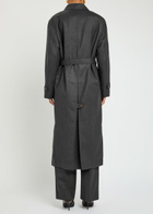 Blaze Milano Basotto Belted Wool Trench Coat Grey
