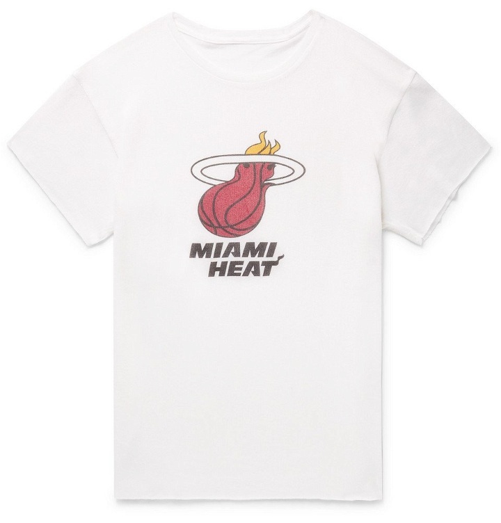 Photo: The Elder Statesman - NBA Miami Heat Cashmere and Silk-Blend T-Shirt - White