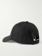 CELINE - Logo-Embroidered Pinstriped Wool Hat - Black